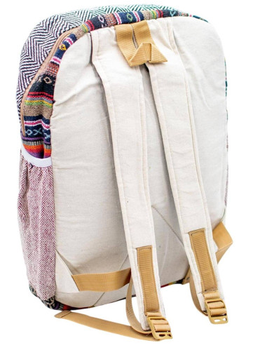 Unisex Hamsa Print Hemp Backpack | Indian...