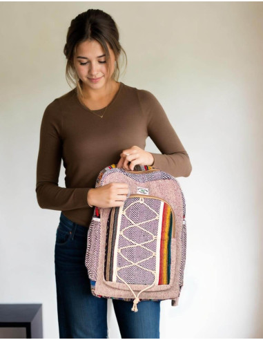 Unisex Ethnic Fashion: Kimago Hemp Backpack -...