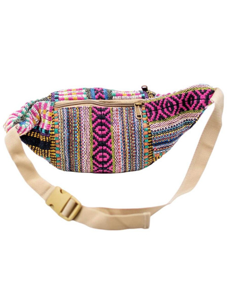 Kimago Unisex Waist Bag: Authentic Indian Handicraft in Multicolor Hemp