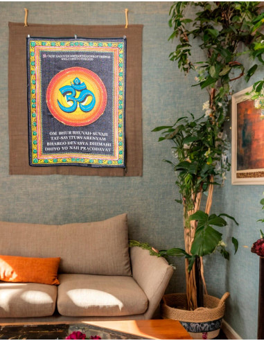 Authentic Indian Om Tapestry, Handcrafted and...