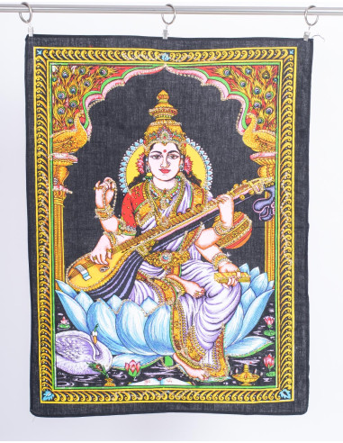 Saraswati Sequin Tapestry, 100% Cotton Indian...
