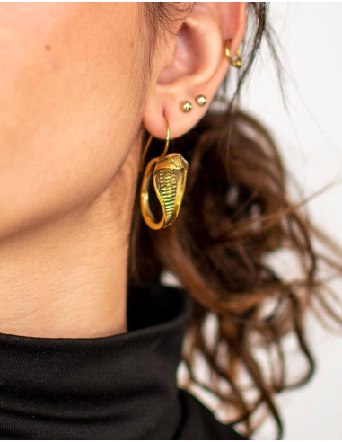 Handmade gold-plated brass snake-shaped...