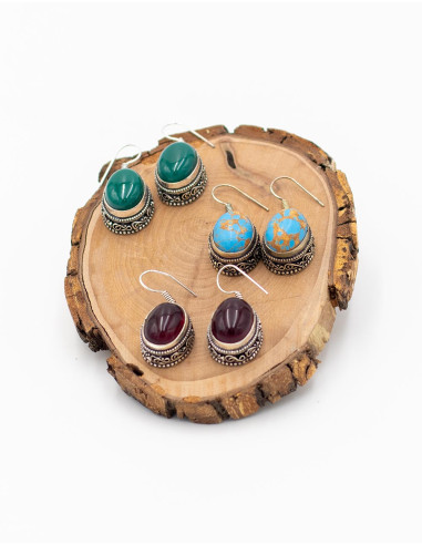 pendientes-boho-piedra-colores-variados