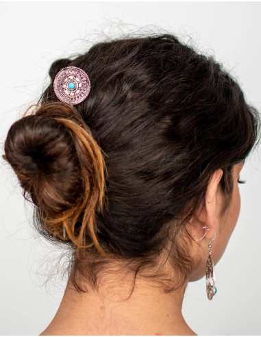 Kimago Hair Stick in Silver-Plated Brass with...