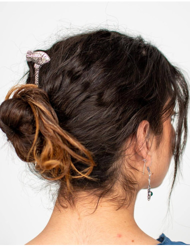 Hand Carved Metal Hair Stick – Indian Handcrafted Elegance