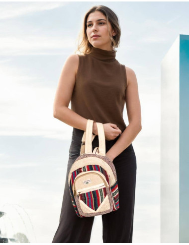 Exclusive Handmade Hemp Backpack - Unique in Color and...