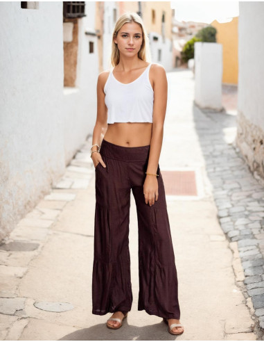 Chocolate Brown Viscose Ethnic Trousers –...