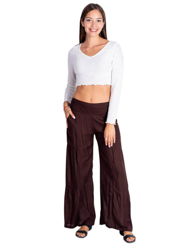 Chocolate Brown Viscose Ethnic Trousers –...