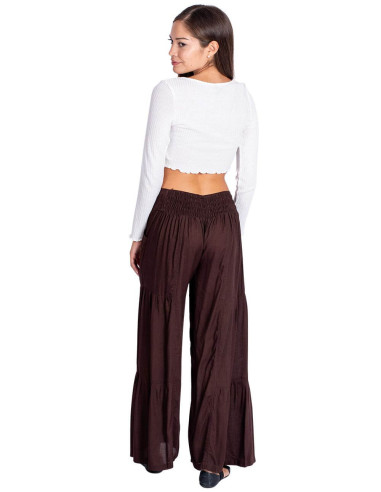 Chocolate Brown Viscose Ethnic Trousers –...