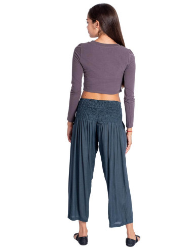 Kimago Grey Capri Pants with Adjustable Elastic...