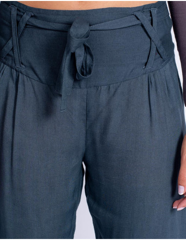 Kimago Grey Capri Pants with Adjustable Elastic...