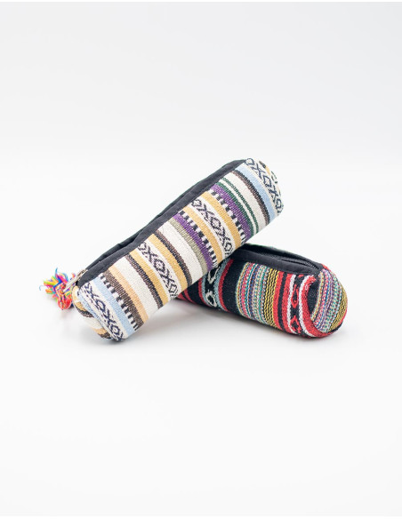 Kimago ethnic pencil case with zipper and handmade pompom