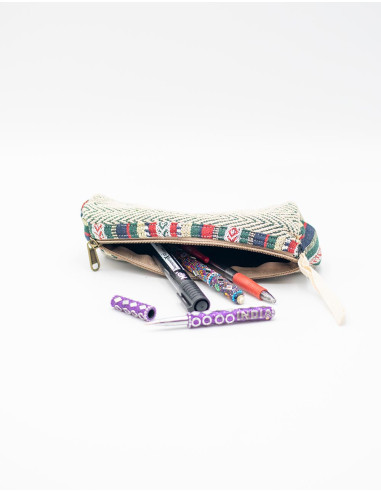 Kimago ethnic design hemp cylindrical case