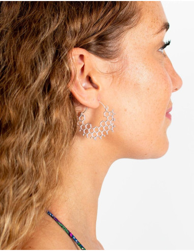 Kimago silver honeycomb handmade earrings