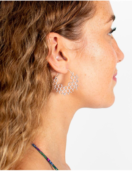 Kimago silver honeycomb handmade earrings