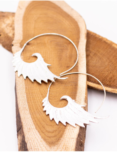Kimago large handmade silver earrings