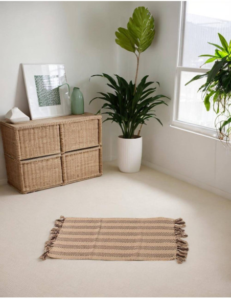 Handmade brown boho ethnic rug | Kimago