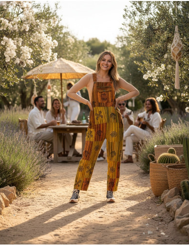 Handmade boho unisex patchwork jumpsuit | Kimago
