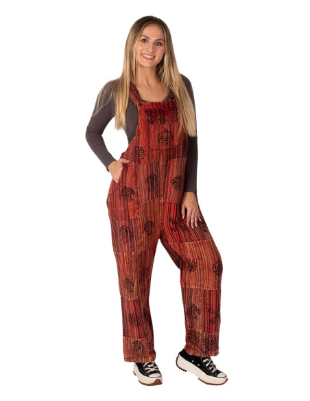 Unisex red boho jumpsuit alternative clothing | Kimago