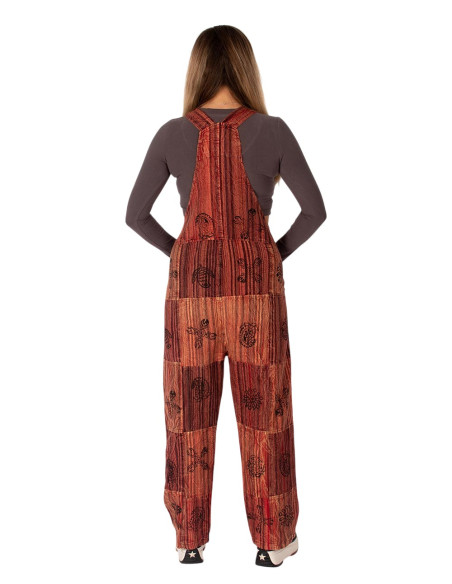 Unisex red boho jumpsuit alternative clothing | Kimago