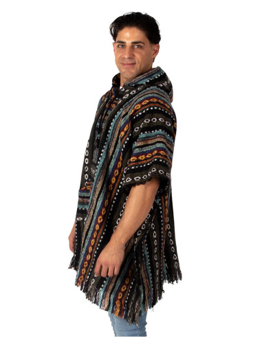 Unisex boho poncho with hood | Kimago