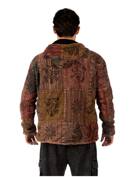 Unisex patchwork jacket with fleece lining | Kimago
