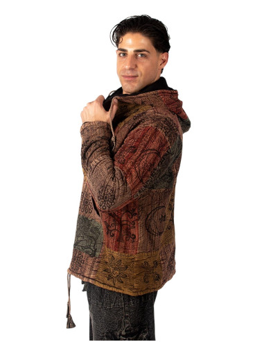 Unisex patchwork jacket with fleece lining |...