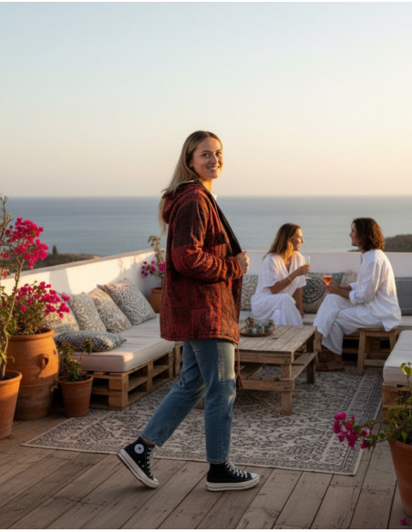 Unisex boho jacket with fleece lining | Kimago