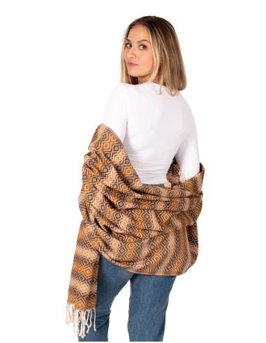 Large multicolored handmade shawl | Kimago