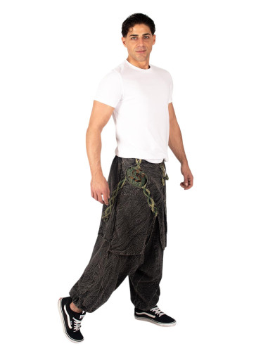 Handmade gray boho afghan pants | Kimago