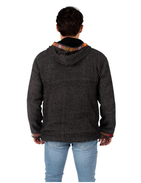 Gray boho jacket with fleece lining | Kimago
