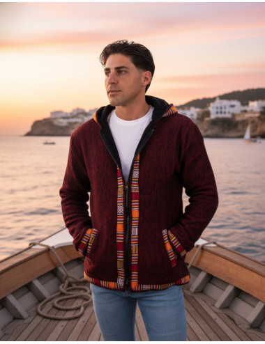 chaqueta-roja-oscura-etnica-kimago