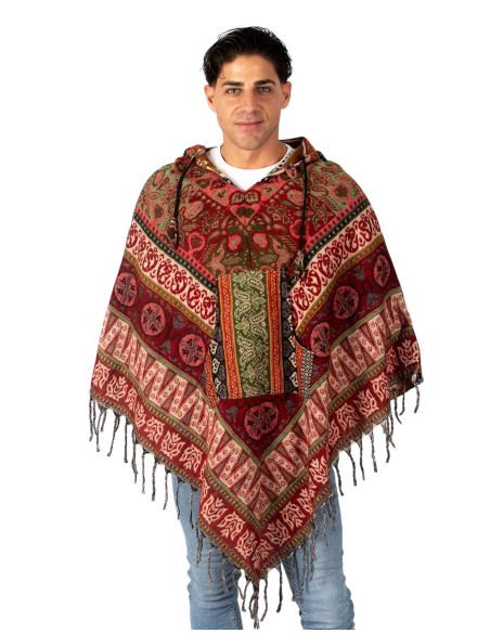 Handmade unisex poncho with hood | Kimago
