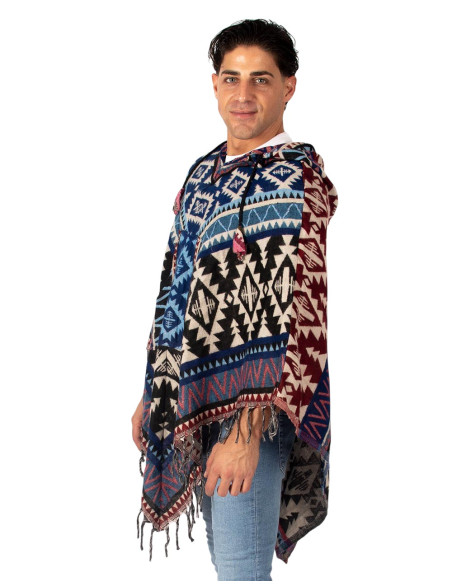 Poncho unisex artesanal con capucha | Kimago