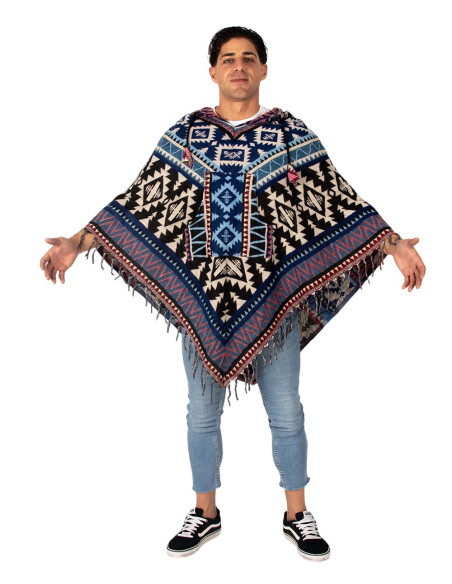 Handmade unisex poncho with hood | Kimago