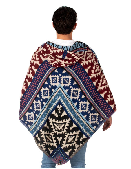 Handmade unisex poncho with hood | Kimago