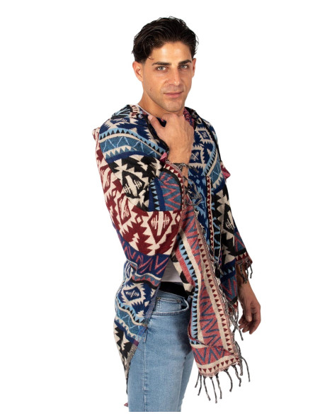 Handmade unisex poncho with hood | Kimago