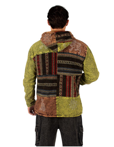 Patchwork jacket with fleece lining | Kimago