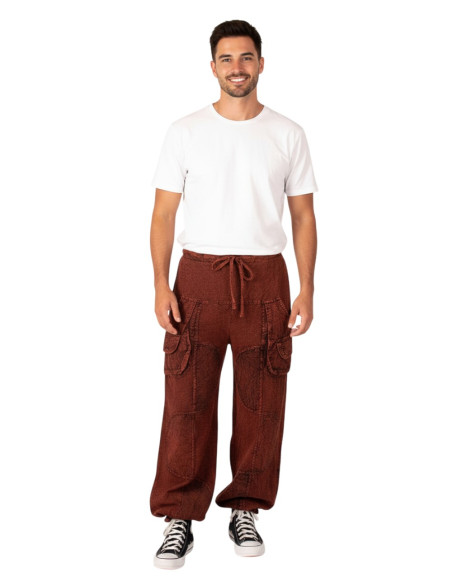 Kimago handmade burgundy unisex harem pants