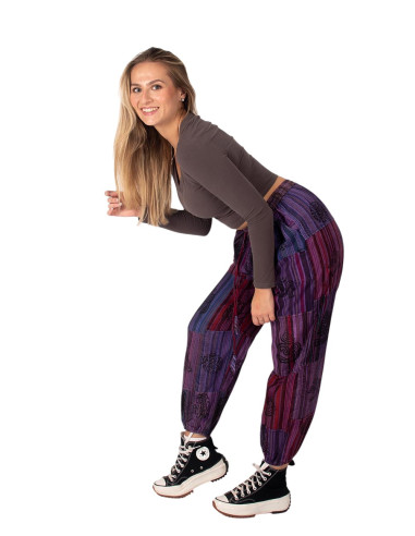 Kimago unisex patchwork harem pants in light...