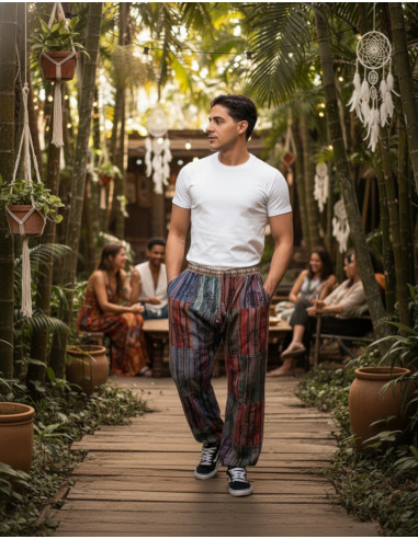 Kimago unisex patchwork harem pants, assorted...