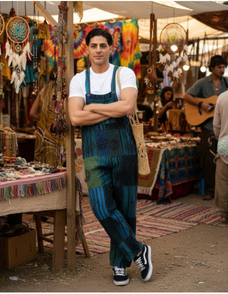 Handmade patchwork unisex jumpsuit | Kimago