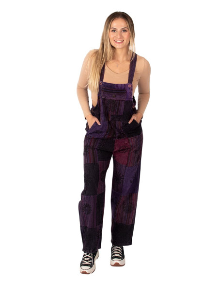 Unisex patchwork light blue or purple jumpsuit | Kimago