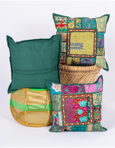 Handmade embroidered cushion cover 40x40 | Kimago