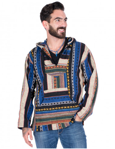 Handmade cotton ethnic boho sweatshirt | Kimago