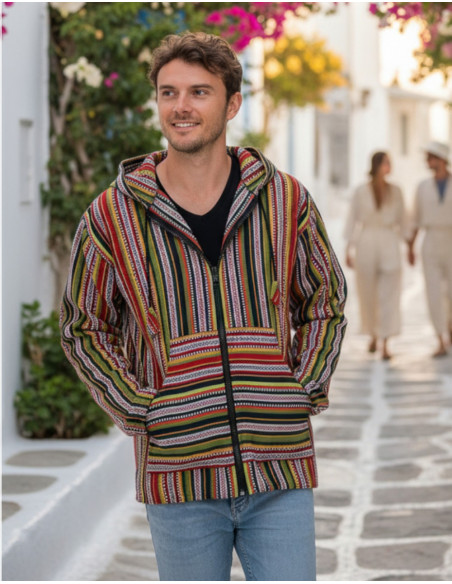 Handmade cotton hippie jacket in a boho style | Kimago