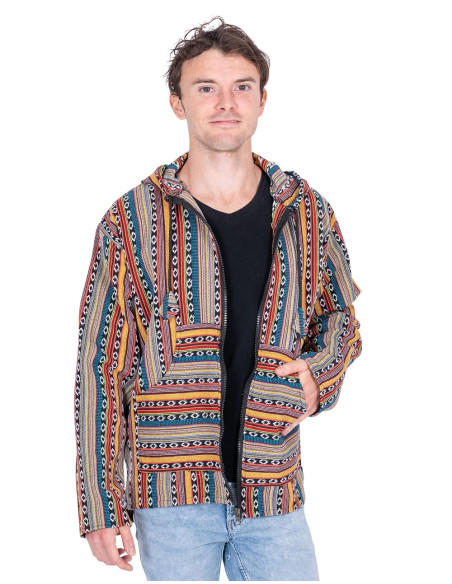 Handmade cotton hippie jacket in a boho style | Kimago
