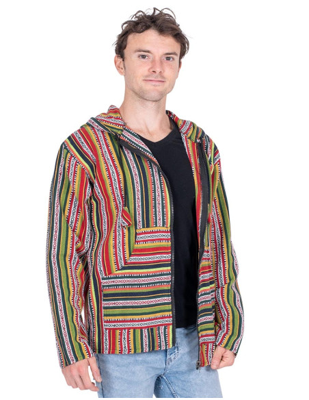 Handmade cotton hippie jacket in a boho style | Kimago