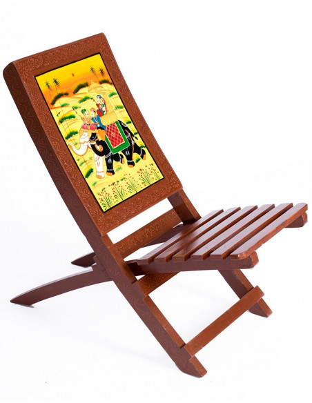 Indian handcrafted folding wooden chair