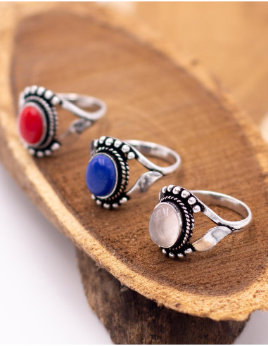 Silver ring with natural stone